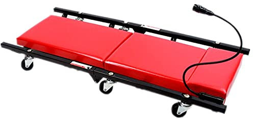 ARCH 36inch Chariot De Visite, Chariot Mécanique Pliable, Creeper Roulant avec Appui-tête en Cuir Et Rouleau Universel, Plateau De Réparation De Voiture pour L'atelier Et La Maison
