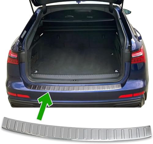 Stoßstangenschutz hinten passend für Audi A6 C8 Avant | ab 2018+ Edelstahl matt Kantenschutz Kofferraumwanne