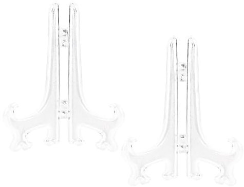 Funzhan 10 cm Klare Acryl Ständer 2 Stück Tisch Display Halter Für Bilderrahmen Karten Deko Teller Wohnküche Regal Deko Kleine Acryl Ständer