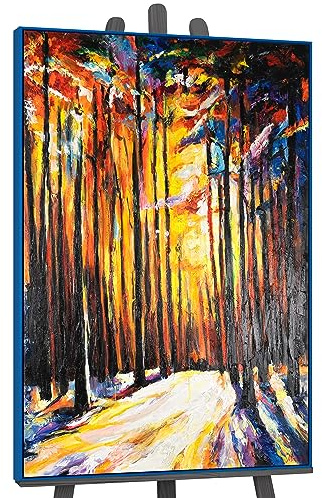 YS-Art Abstrakt Design Acrylbild Waldharmonie handgemalt Wald Bild