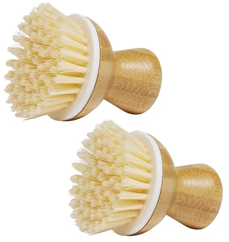Grove Co. Bubble-Up Dish Brush, 2-Pack, Ergonomically Designed Dish Scrubber, Replacement Dish Scrub Brush, Removes Tough Messes, Gentle on Dishes, Sustainable Solution to The World's Waste Problem