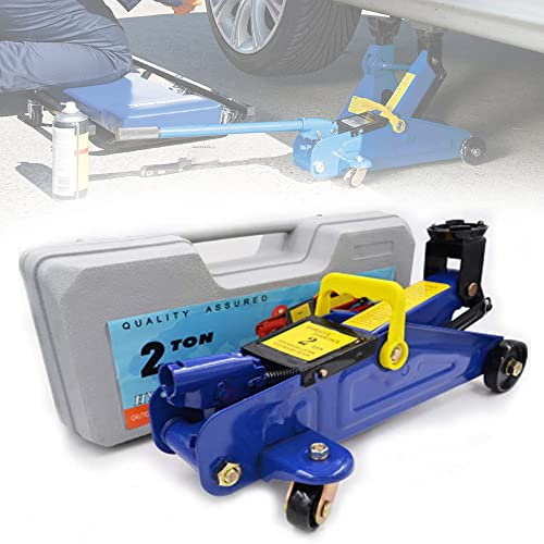 Cric Rouleur Hydraulique Cric Voiture Mobile Levée 135-330mm 2 Tonnes Crique Voiture avec Coffret - Crics de Levage pour Lever Camion SUV Atelier