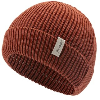 Sterntaler Stickad mössa – mjuk unisex mössa, fodrad med värmande bomullsfleece (bio), Lejonbrun, 49