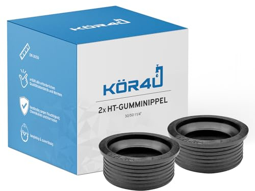 kör4u 2er Set Siphon-Dichtung 50x32 mm schwarz, Gummimanschette Abflussrohr
