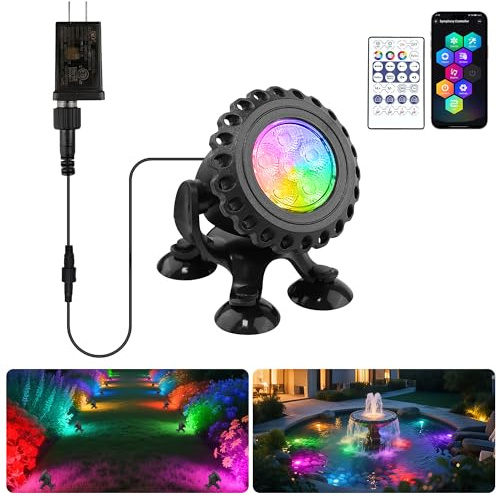 T-SUN Colored Pond Lights LED Underwater with Remote Control 1 Heads