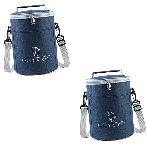 Garneck 2 Stück Lunchbox Tasche Isoliertasche Oxford Stoff Isoliertasche Outdoor Lunch Tasche Lunch Tasche Wege Reißverschluss Lebensmittelbeutel Einkaufstasche