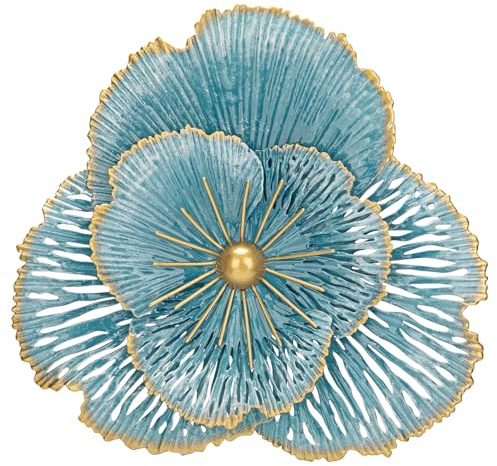 3er-Set Wandskulpturen Wandblume aus Metall Magnolie Wandschmuck Dekorationen 3D Metallbilder Modernes Antik-Finish für Haus Wohnzimmer Esszimmer Schlafzimmer Küche Korridor