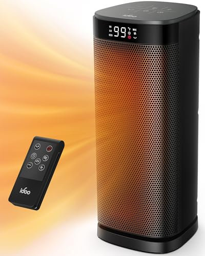 iDOO Electric Heater, 5 Modes, 2000W Energy Efficient Space Room Heater with ECO, Thermostat, 24H Timer, Remote PTC Ceramic Heaters, Overheat & Tip Over Protection, Quiet and Portable for Indoor Use