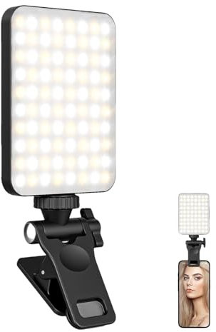 Yianyal Phone Light,2000mAh Phone Selfie Light with 80 LEDs - Rechargeable Selfie Light, Phone Light Attachment, Video Recording Light for Laptops Phones