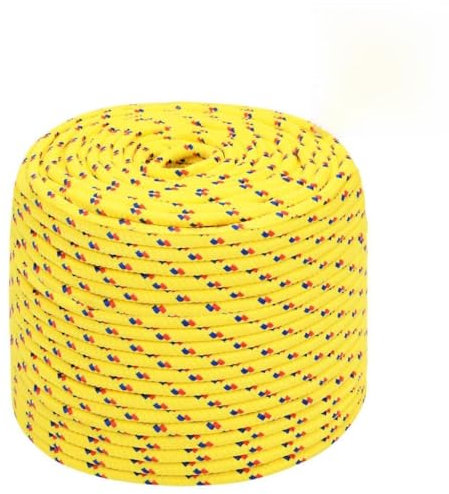 LAPOOH Cuerda de Barco, Cuerda Tender Ropa Exterior, Rollo De Cuerda, Cuerda Barco, Pasamanos Cuerda, Cuerda Huerto, Amarre Cuerda,Polipropileno Amarillo 10 mm 100 m