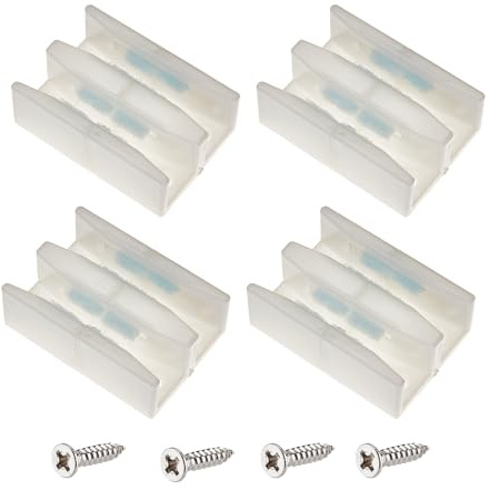 NICENEEDED Guide Inférieur de Porte de Douche Coulissante 4PCS Guide de Rail pour Porte de Douche à Canal Large Guide des Systèmes D'Enceintes de Baignoire