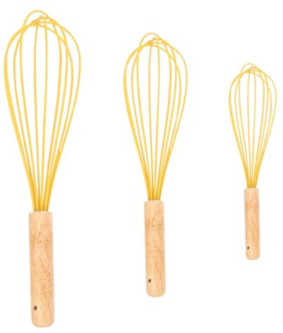 OFFSCH 3pcs Handheld Egg Whisk Small Whisks for Cooking Manual Egg Blender Baking Dough
