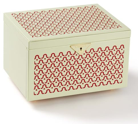 Vee Schmuckschatulle, Schmuck-Aufbewahrungsbox, hochwertiges Massivholz, Schmuck-Organizer, Geschenkidee (grün)
