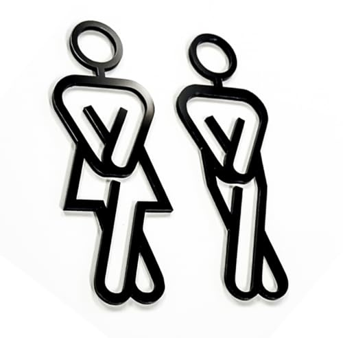 codiarts. Türschild 3D für das Bad Mann & Frau selbstklebend aus Acrylglas Laser geschnitten - Toilettenschild für Badezimmer & Gäste-WC - Hinweisschild ideal für die Gästetoilette Damen & Herren