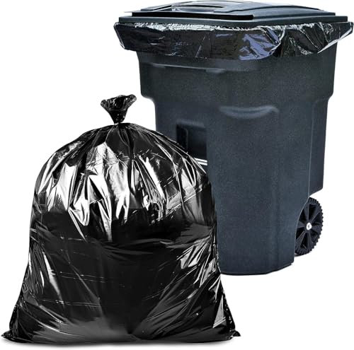 Sac Poubelle 330 Litres | 20 x Housses de Container + 1 Sangle de Fixation Offert | Sacs Housses 330 Litres Noir | Tous Types Déchets et Ordures | Epaisseur 30µ | Anti Fuites et Anti Salissures