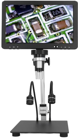 Münzmikroskop, Digitales Mikroskop 1500x Atemberaubend 10.1 HD -IPS -Bildschirm auf Fehler, Löten, Erwachsene mit PC -TV -Kompatibilität, USB -Mikroskope