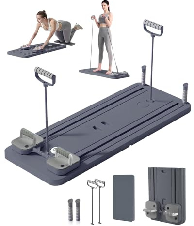 Pilates Board, Tabla de Pilates Multifuncional con Conteo Inteligente y Asas Intercambiables, Ejercicios en Ángulo para un Entrenamiento Preciso de Grupos Musculares, Hogar y Gimnasio