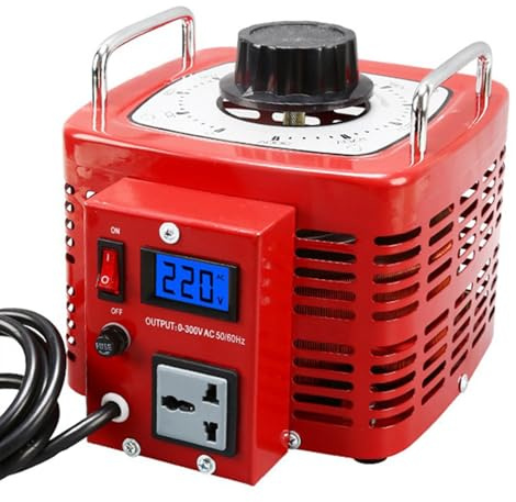 HTDRE Transformador Variac, Transformador de Voltaje con botón Giratorio, convertidor Elevador/Reductor de Voltaje de 3000 VA TDGC2-3000VA