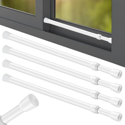 Lot de 4 Barres de Sécurité pour Fenêtre, Verrou Blindé Réglable, 40 à 70 cm, Diamètre 2,2 cm, Protection anti-effraction pour Portes Coulissantes, Dispositif de Sécurité pour Enfants
