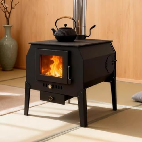 Estufa Pellets PequeñA, Estufa De LeñA con Ventana Y Horno, Doble Sellado, Sin Humo For Calentamiento RáPido For Cocinar Y Acampar