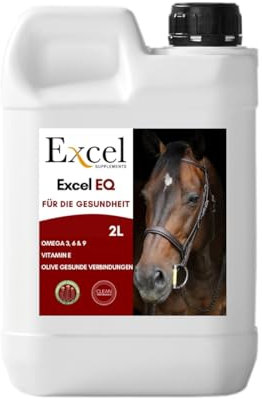 Excel Supplements Europe 2L Leindotteröl für Pferde Pferdefuttersupplement Omega 3 - Kamelinaöl mit entzündungshemmender Wirkung für natürlichen Glanz und Pflege des Pferdefells