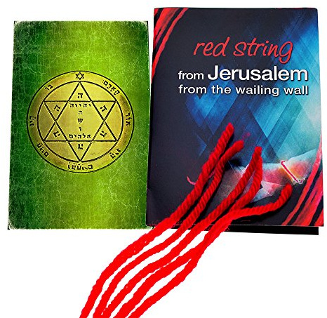 5 bracelets en corde rouge Kabbalah bénis à Jérusalem avec amulette du sceau de santé du roi Salomon