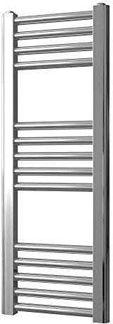 Greened House Chrome Straight Heated Towel Rail 300mm wide x 800mm high Flat Central Heating Towel Radiator