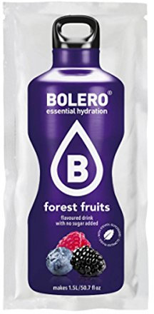 BOLERO Drinks 24 bustine da 9 grammi gusto FOREST FRUIT - Preparato istantaneo per Bevande con Stevia e Vitamina C e Senza Zucchero
