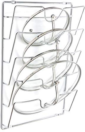 BSM Marketing Pan Lid Storage Rack Chrome 430mm H x 276mm W x 74mm D