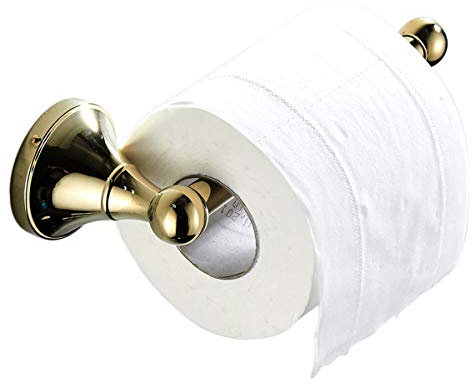 Flybath Toilettenpapierhalter ohne Deckel Messing Bad WC-Rollenhalter Wandmontage, Poliertes Gold