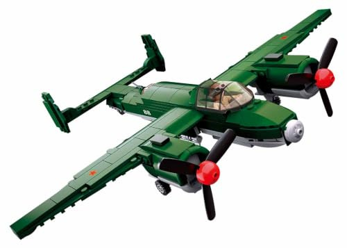 Sluban Klemmbausteine SL95559, WWII - Alliierter Bomber (312 Teile)[M38-B0688], Spielset, Klemmbausteine, Soldaten, mit Spielfigur, Army WWII, Multi Color