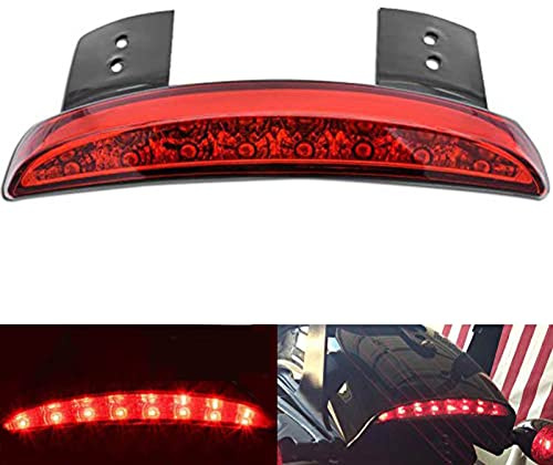 NATGIC 1 st Bromsljus för motorcykel, bakre stänkskärm, rött LED-bakljus för Harley Sportster XL, 883N, 1200N, XL1200V, XL1200X – rött skal