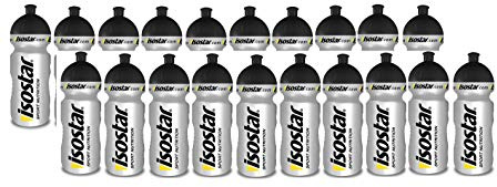 Isostar Sport Trinkflasche 500 ml - BPA-frei - Wasserflasche für Laufen, Radfahren, Gym, Wandern - Praktischer und auslaufsicherer Push & Pull Verschluss ( 20er Pack )