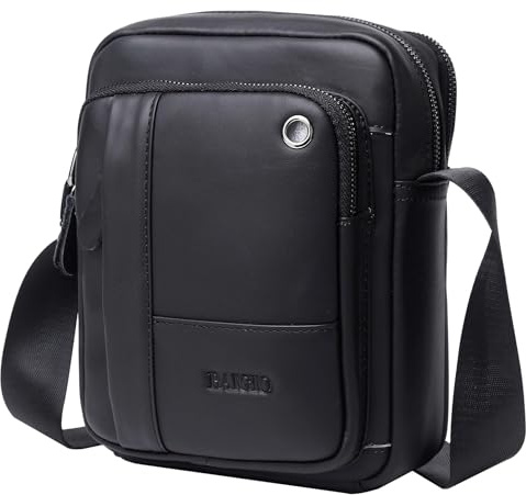 BAIGIO Umhangetasche Leder Herren Schultertasche Echtes Herrentasche Vintage Schultertasche Crossbody Bag Messenger Bags fur Arbeit Reise Alltagsleben