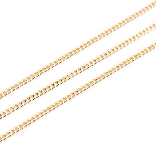 Vintageparts Gliederkette Messing 18K Goldbeschichtung 2,5x2mm 1m