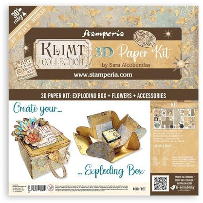Stamperia SBPOP07 3D Paper Kit-Klimt, Various, 10x15 cm, 3