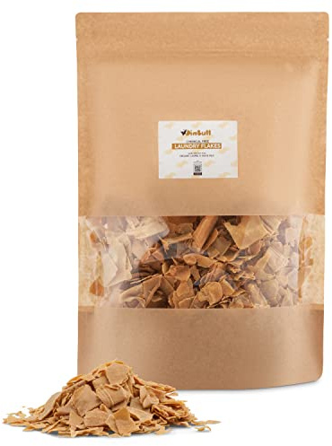 DimBull Chemical Free Laundry Flakes for Homemade Laundry Liquid Detergent, 20% Laurel Oil, 80% Olive Oil, Natural & Organic, 400g makes 12L