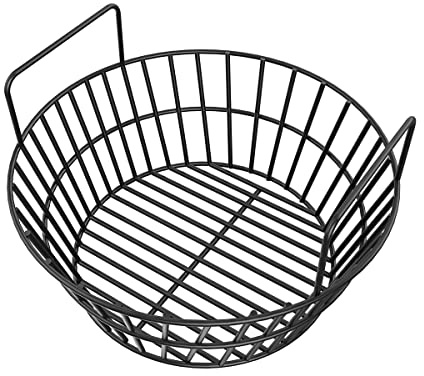 Charcoal Ash Basket for Large Big Green Egg Grill, Heavy Duty Porcelain Steel Fire Basket also Fits Kamado Joe Classic, Compatible with Pit Boss, for Louisiana Grills, for Primo Kamado Grill, Fits Large Grill Dome