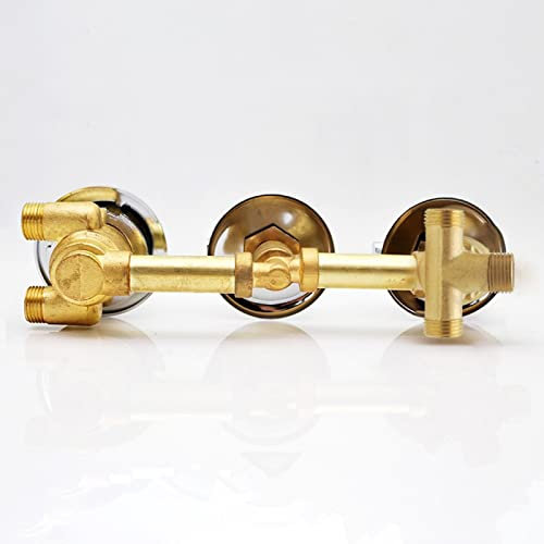 Brass Thermostatic Shower Mixer Tap with Integrated Shut Off/Diverter Valve, 2/3/4/5 Way, G1/2 Thread, Temperature Control Mixing Valve for Shower,Thread 3 Way