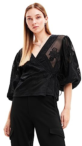 Desigual Camicia da Donna Kassandra Blouse, Nero, XL