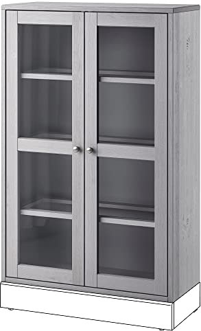 Ikea HAVSTA Glastürenschrank 81x35x123 cm grau