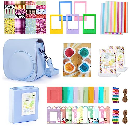 KALDA Mini 12 Camera Accessories for Fujifilm Instax Mini 12 Camera-Blue | Includes Camera Case for Instax Mini 12,Album,Filters,Picture Frames,Wall Decoration Frames,Frame Stickers,Corner Stickers