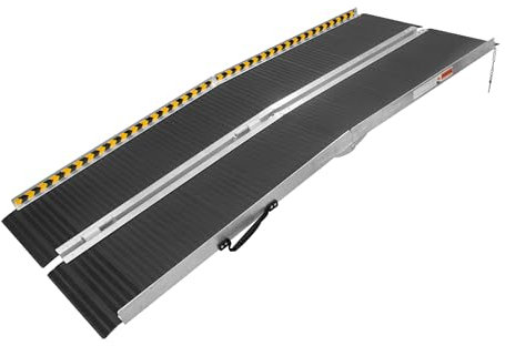 ThunderBay Portable 5FT Wheelchair Ramp Non-Slip Aluminum Folding Handicap Ramp, Door Threshold Wheelchair Ramps for Home, Wheel Chair Ramp for Home Steps, Doorways, Curbs, Stairs