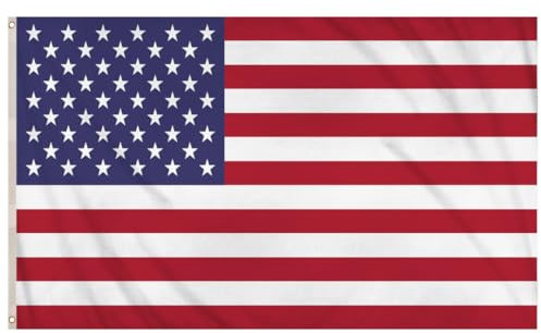3ft x 5ft USA Flag - 91cm x 152cm American Flag with Double Stitched Seams, Football World Cup, American Football, Basketball Flags 5ft x 3ft with Eyelets, USA Decorations