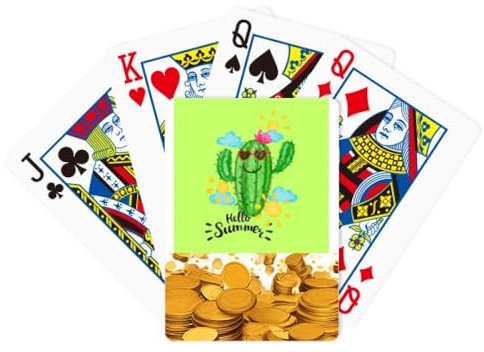 no/no Hello Summer Cactus Art Déco Jeu de cartes Doré