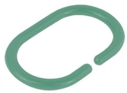 OISE ART STORE Trade Shop - Set 12 Pz Anelli Gancio per Tenda da Doccia Box Bagno in Plastica Pp Verde 87242 -