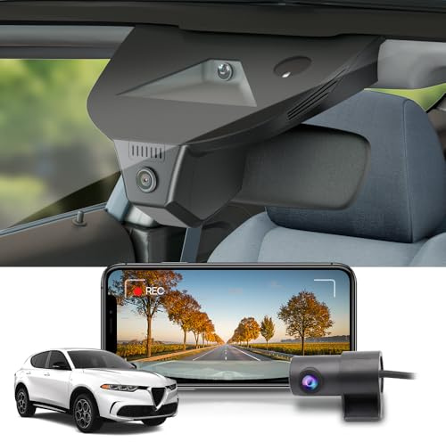 Fitcamx Dashcam Vorne Hinten 2160P+1080P Passend für Alfa Romeo Tonale&Tonale Hybrid 2022 2023 2024 2025 Veloce Speciale Ti Sprint, OEM Dashcam 4K Video WiFi, G-Sensor, Loop-Aufnahm, WDR, 128GB-Karte