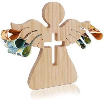 SCJJZ Holzengel Firmung Geschenke Jungen Mädchen,Holz Schutzengel Geldgeschenk,Holzengel Hochzeit,geldgeschenk firmung,Engel Holzfiguren als Geldgeschenk für Taufe, Kommunion, Konfirmation, Hochzeit