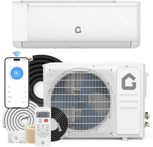 18000 BTU Mini Split Air Conditioner and Heater, 21 SEER2 Inverter System, 230V Ductless AC Unit for Rooms Up to 1250 Sq.Ft, with Remote, WiFi, Installation Kit