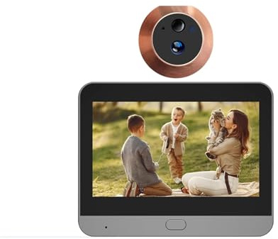 VEKELETE Mini Visor de Mirilla Digital de 3 MP con aplicación Tuya Smart Life, WiFi, PIR, Movimiento, cámara de Puerta con visión Nocturna infrarroja(Door Camera 128G)